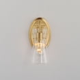 thumbnail image 3 of Ava 1 - Light Natural Aged Brass Brass Incandescent Glass And Steel Wall Sconce, 3 of 5