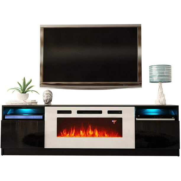York Wh02 Electric Fireplace Modern 79, Electric Fireplace Inserts For Entertainment Centers