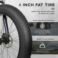 thumbnail image 4 of Marknig Fat Tire Mountain Bike with 26 inch Wheels, 21 Speed with High Carbon Steel Frame, Double Disc Brake and Front Suspension Anti-Slip Bikes, Purple, 4 of 6
