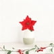 thumbnail image 4 of Christmas Poinsettia Floral Bouquet Artificial Flower Stems with 5 Fork Design Realistic Plastic Greenery for Home Holiday Table Centerpiece Wedding Party Decorations, 4 of 6