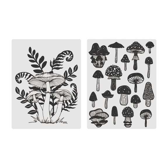 Recollections Mushroom Embossing Folders Set - 12 Pack