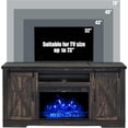 thumbnail image 3 of LUXOAK Fireplace TV Stand with Sliding Barn Door, Entertainment Center for TVs up to 73", Dark Oak, 3 of 6