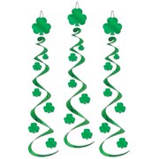 Beistle 30" Shamrock Whirls Green 9/Pack 30050