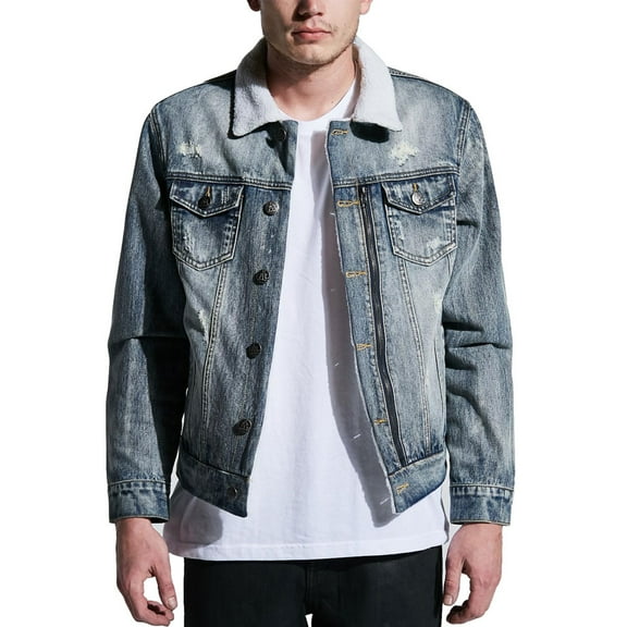 Embellish Motley Denim Jacket in Vintage Wash