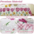 thumbnail image 3 of Spring Summer Tulip Flower Tablecloth Rectangle 60 x 84 Inch Spill Proof Wrinkle Free Floral Table Cloth, Plaid Checkered Gingham Polyester Table Cover for Dining, Party, Indoor, Outdoor, Pink, 3 of 7