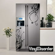 Floral Refrigerator Decal - 36 Inches