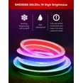 thumbnail image 2 of Shine Decor 50FT LED RGB Neon Rope Lights, ETL-Listed AC 110-120V Neon LED Strip Lights SMD5050 80LEDs/M with Remote, Dimmable Multicolor Change Flexible Neon Rope Lighting Waterproof for in&Outdoor, 2 of 6