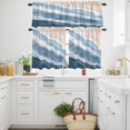 thumbnail image 3 of Blue Black Beach Waves Kitchen Curtains Valances and Tiers Set of 3 Nautical Coastal Abstract Gradient Ocean Wave Tier Curtains and Valance with Rod Pocket for Small Windows, 27.5"x24", 3 of 9