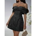 thumbnail image 6 of Saitn Short Cocktail Dresses for Teens Off the Shoulder Homecoming Dress with Party Gowns Black M, 6 of 8