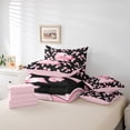 thumbnail image 6 of Manfei Personalized Initial L Bedding Comforter Set 7pcs for Teens Adults,Kawaii Ribbon Bow-tie Queen Bedding Sets Super Cozy,Black Pink Queen Sheet Sets,Ultra Soft Home Decor,Reversible, 6 of 8
