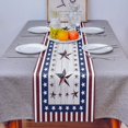 thumbnail image 3 of Chemin de Table en Coton et Lin pour la Fête de l'Indépendance du 4 Juillet, Écharpes de Commode, Thème Drapeau Américain USA Étoiles Rouges Rayures pour Table à Manger, Décoration de Cuisine de Ferme de Vacances-13x36 Pouces, 3 of 8