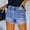 Light Blue, variant on Sakmal Shorts Womens Jean Blue Cut-off High Waisted 5" Ripped Denim Shorts with Pockets