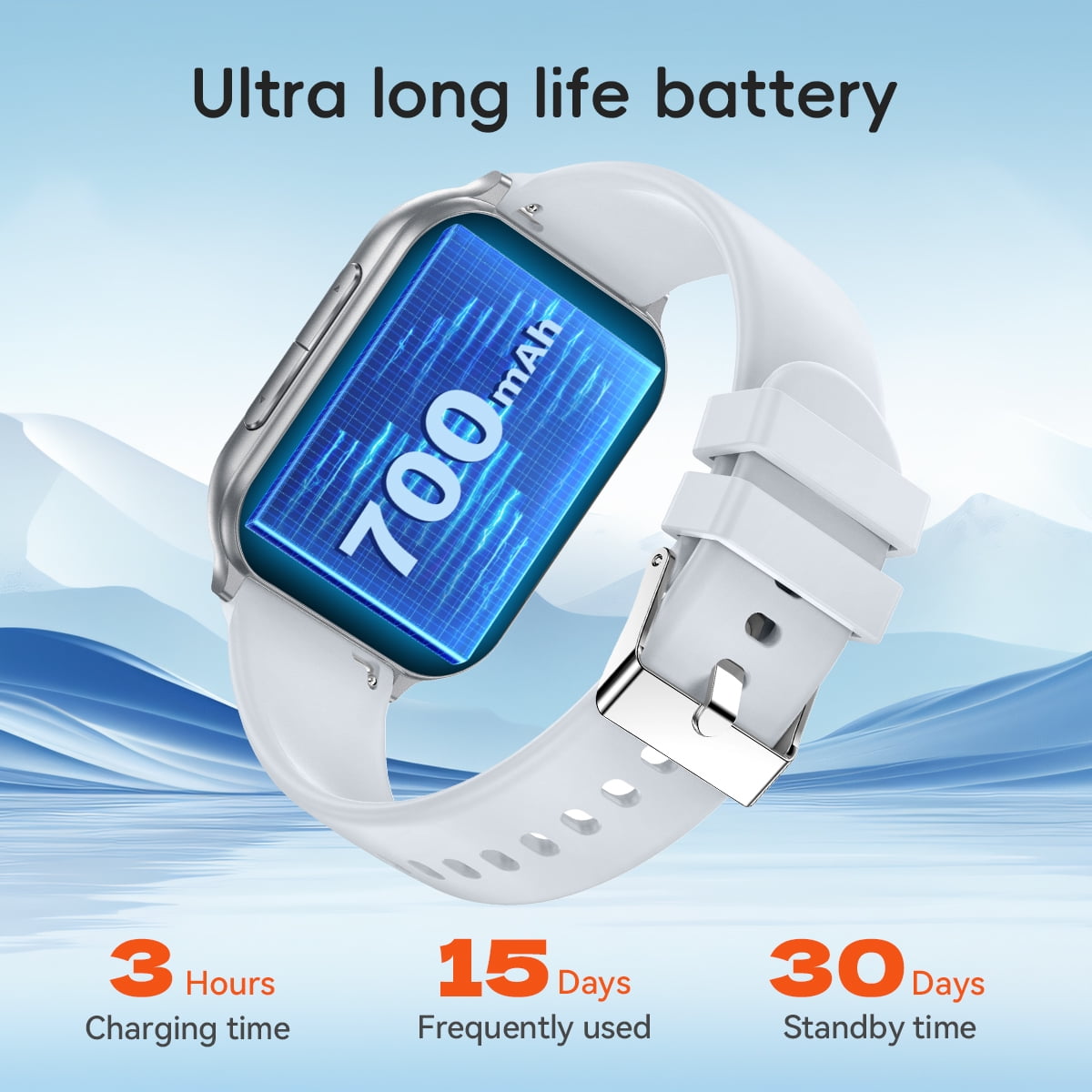 Smart Watch HD 466*466 Bluetooth Call(Answer/Make) 700mAh IP67 Waterproof 100+ Sports Modes Fitness Tracker Smartwatch for Android Ios Women Men Watch