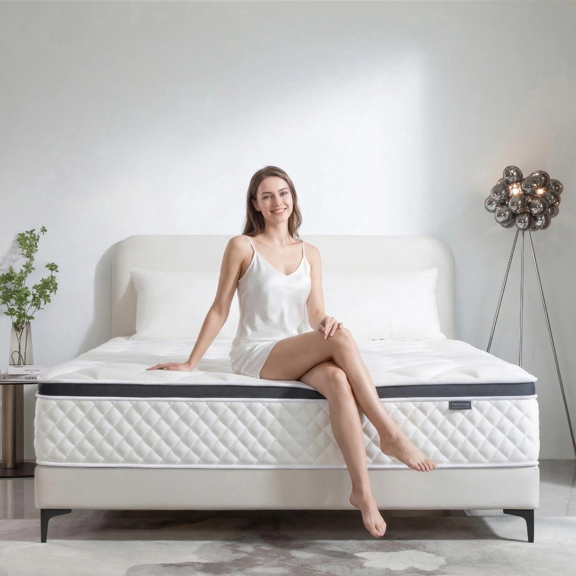 RODREAMY 12 inch Queen Mattress, Hybrid Memory Foam and Pocket Coils, Medium Firm Bed-in-a-Box, Motion Isolation & Pressure Relief, Breathable & CertiPUR-US