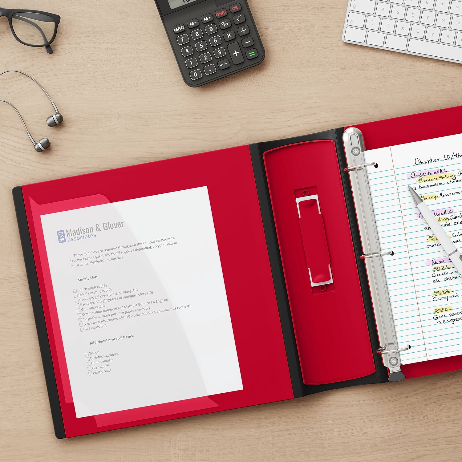 Staples 3" 3-Ring Better Binder Red 2/Pack ST55893-CCVS