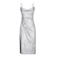 thumbnail image 4 of Gspmoly Robe d'Été, Mode Femmes Été Décontractée Unie à Col en V Camis Sans Manches Gilet Longue Robe Robes Formelles pour Femmes Offres Prime, 4 of 6