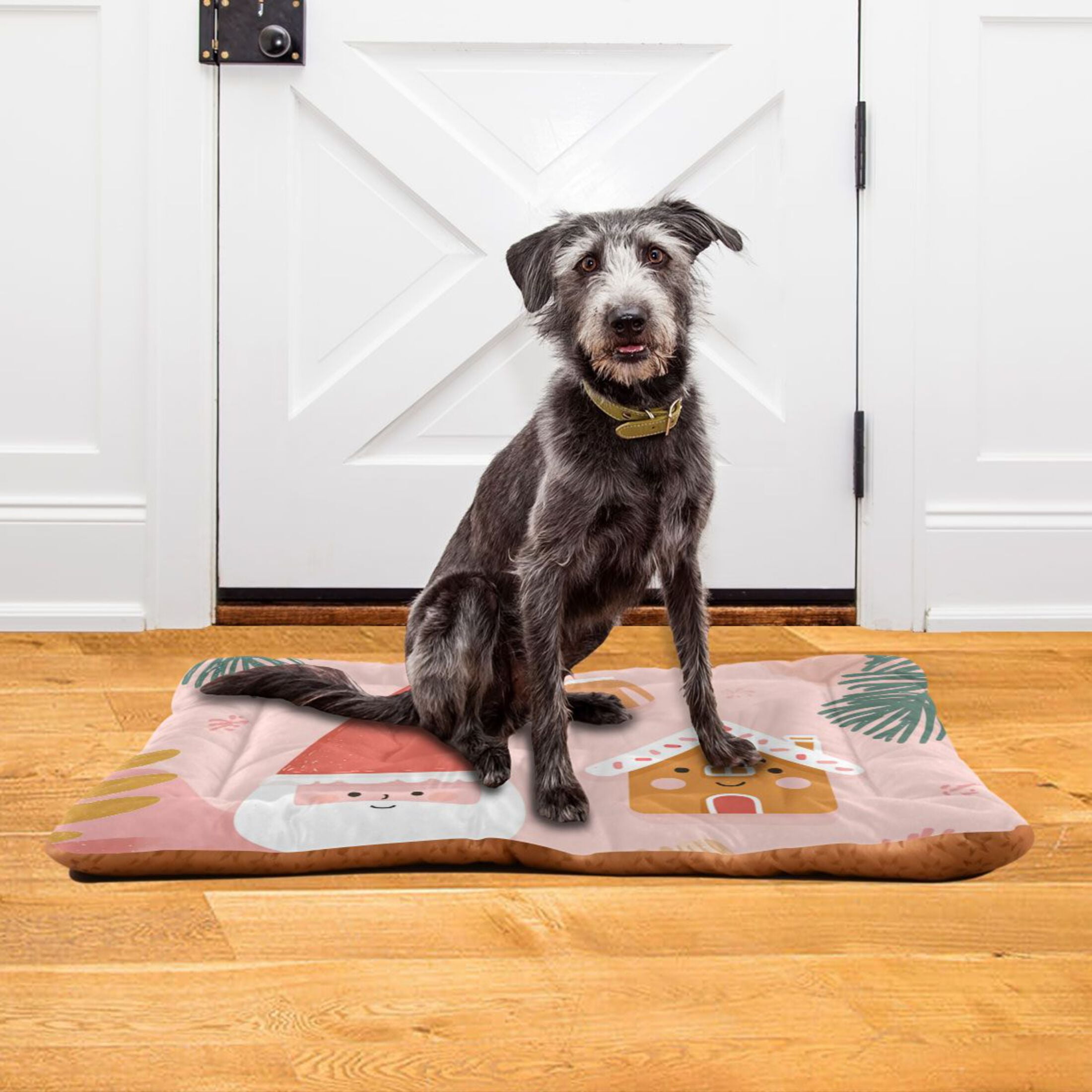Cozy Mat Pet Bed Indoor Outdoor Warm Soft For Cat Dog Puppy(S/M) Christmas Elements