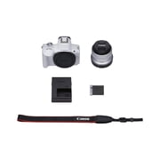 Canon EOS R50 Mirrorless Camera w/18-45mm Lens + 2pc 64GB Ultra Memory Card + Directional Mic + Tripod + Camera Case + More (24pc Bundle) (International Version)