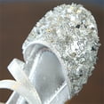 thumbnail image 4 of Lovebay Kids Baby Girls Adorable Sparkly Dress Shoes Party Low Heel Pumps Glitter Princess Mary Jane with Bowknot Silver - 6 Toddler, 4 of 13
