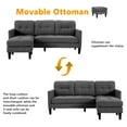 thumbnail image 3 of Magic Union Convertible Sectional Sofa Couch for Living Room, L-Shaped Couch 3 Seats Sofas with Linen Fabric, Movable Ottoman Small Sofa Mid Century for Small Apartments, Living Room and Office,Gray, 3 of 8