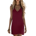 thumbnail image 2 of Neewe Summer Dresses for Women 2026 Plain V Neck Sleeveless Tshirt Sundress Casual Tank Dress S-2XL, 2 of 8