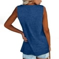 thumbnail image 6 of Qwertyu Plus Size Tank Tops for Womens Casual Summer Boho Shirts with Button Loose Sleeveless Tunic Tops Blue 4X, 6 of 7