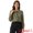 Navy Green, variant on DARING DIVA Women's Contrast Color Long Sleeve Tie Neck Shirt XS Navy Green