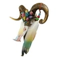 thumbnail image 2 of Rustic Corsican Ram Skull With Flowers And Dreamcatcher Feathers Wall Decor, 2 of 8