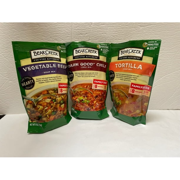 Bear Creek Soup Mix Variety 3 pack Darn good Chili, Vegetable Beef