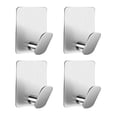 thumbnail image 1 of Wosthever Paquete de 4 colgadores de pared de acero inoxidable para colgar abrigos, llaves, barra de comedor, cocina, baño, gancho organizador sin Almacenamiento y organización del hogar Plata Wosthever  HA072927-01, 1 of 6