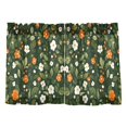 thumbnail image 7 of Yayeee Kitchen Curtains Tier Pair Light Filtering 27"x24" Rod Pocket Short Cafe Window Panel, Green Flowers Pattern, 7 of 7