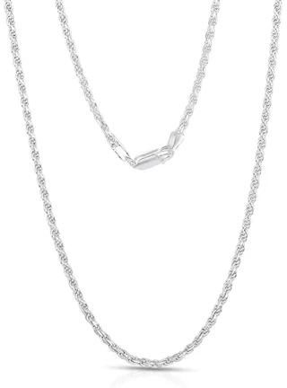 AllenCOCO 1.2mm Sterling Silver Chain Necklace Thin Cable Chain Silver  Necklace Rope Chain Perfect Replacement for Pendant 16/18/21 Inch,Ideal  Gifts for Loved 