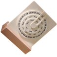 thumbnail image 3 of Desk Calendar Small Rotating Desk Circular Calendar with Wooden Base, 3 of 5