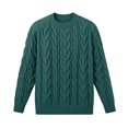 thumbnail image 5 of LYSMORA Men's Crew Neck Cable Knit Sweater Long Sleeve Pullover Top for Daily Commute Outdoor Walk Fall Winter Casual Outing, 5 of 6