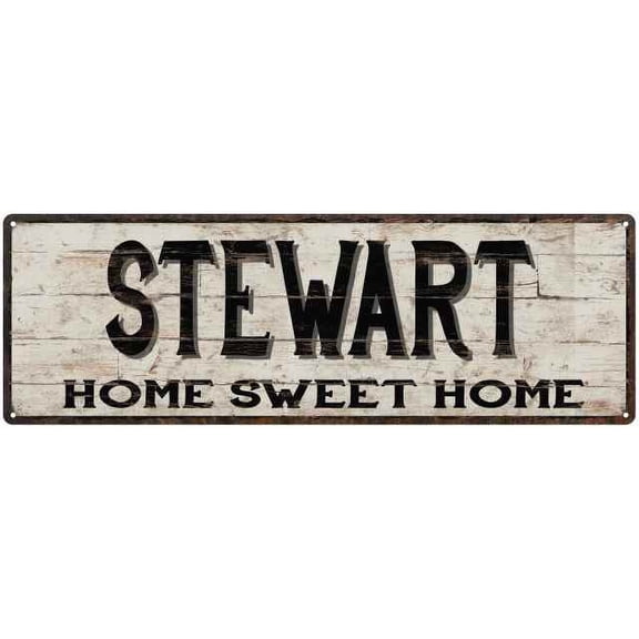 STEWART Rustic Home Sweet Home Sign Gift 6x18 Metal Decor 206180084054
