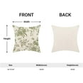 thumbnail image 5 of Spring Sage Green Floral Pillow Covers 18x18 Inch Set of 2, Chinoiserie Sage Green Flower Decorative Throw Pillowcase Vintage Floral Outdoor Cushion Cover for Sofa Couch Living Room Bed Decor, 5 of 6