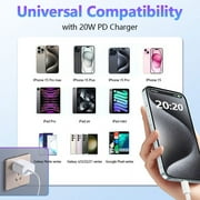 USB C Charger Fast Charging for iPhone 17 16 15 - 2Pack 20W PD USB C Wall Charger with 6FT Fast Charging Cable Compatible iPhone 17/17 Pro/17 Pro max/Air,16 15 Pro Max Plus, iPad, Android
