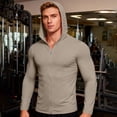thumbnail image 2 of Men's UPF 50+ Sun Protection Hoodie Jacket Long Sleeve Zip UV SPF Breathable Shirts for Hiking Golf Khaki S, 2 of 9