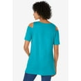 thumbnail image 2 of Woman Within Plus Size Short-Sleeve Cold-Shoulder Tee, 2 of 5