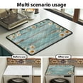 thumbnail image 7 of ZIATUBLES Daisy Blue Wood Grain Washing Machine Cover Pad for The Top Dust Proof Washer and Dryer Machine Top Cover Mat for Laundry Room Home Deocr Accessories, 24" x 19.7", 7 of 7
