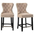 thumbnail image 5 of Avara 24" Tufted Velvet Counter Stool with Black Legs (Set of 2), 5 of 5