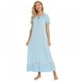 thumbnail image 5 of Womens' Cotton Nightgown Nightshirt Ladies Victorian Sleepwear Dress Gown Pajamas Lounger, 5 of 10