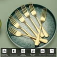 thumbnail image 4 of Jeaker Gold Dinner Fork Set 12 Pieces,Stainless Steel Silverware Table Fork Set ,Dishwasher Safe, 4 of 7