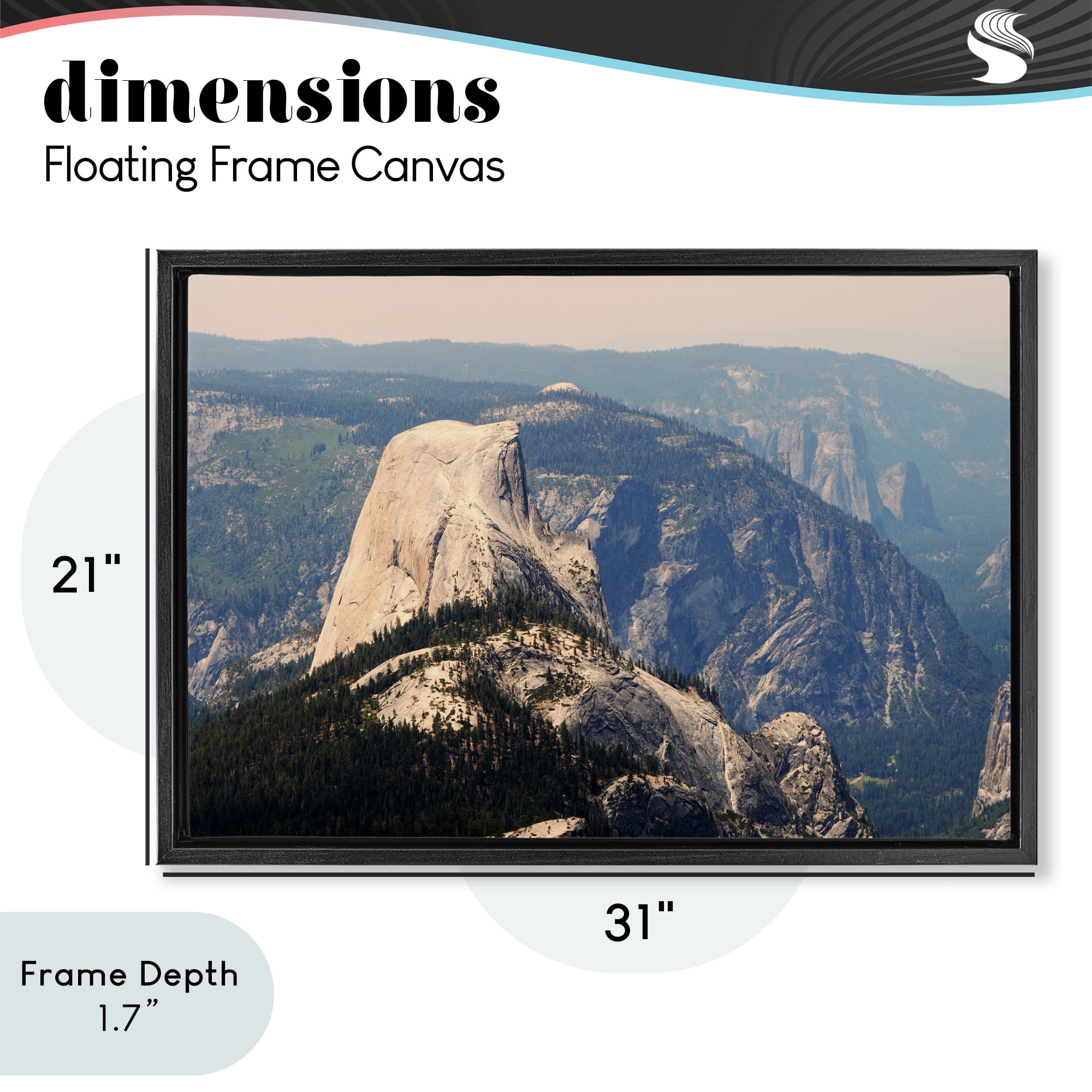 Stupell Industries Granite Monolith Above Forest Black Framed Floater Canvas Wall Art, design by Gemma Bardot
