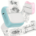 thumbnail image 3 of GOANDO Portable Wireless Thermal Photo Printer - Mini Instant Printer for iOS/Android, Photo Btooth Printer Smartphone-Compatible, Includes 1 Roll Paper, On-the-Go Creative Printing (Blue）, 3 of 6