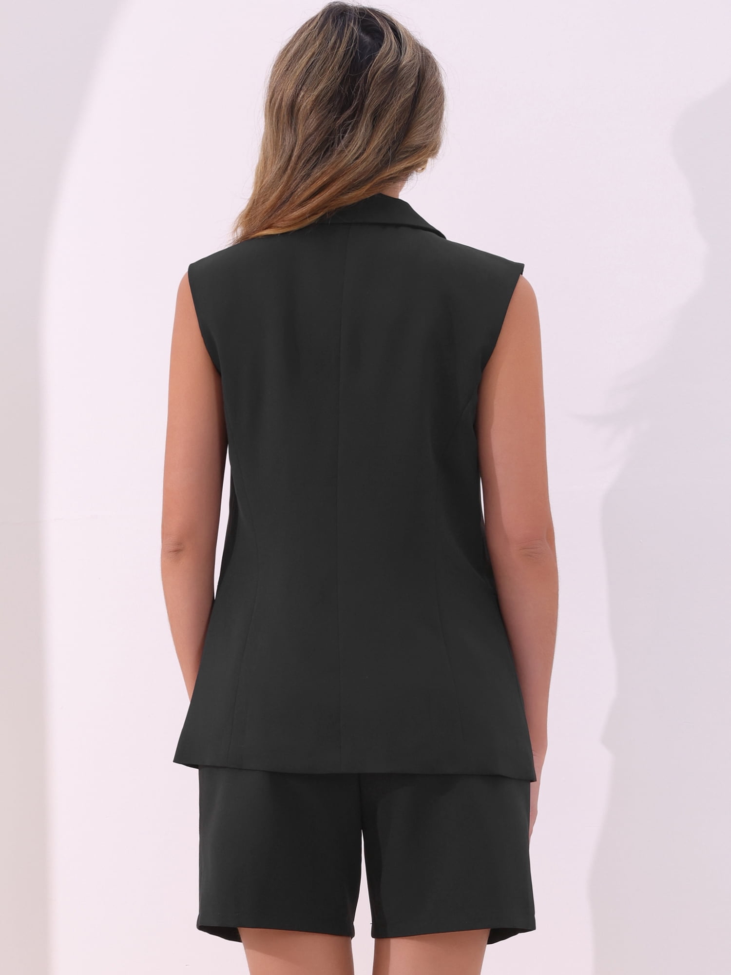 DARING DIVA Women's Blazer Vest Shorts Casual 2 Pieces Suit Set XS Black
