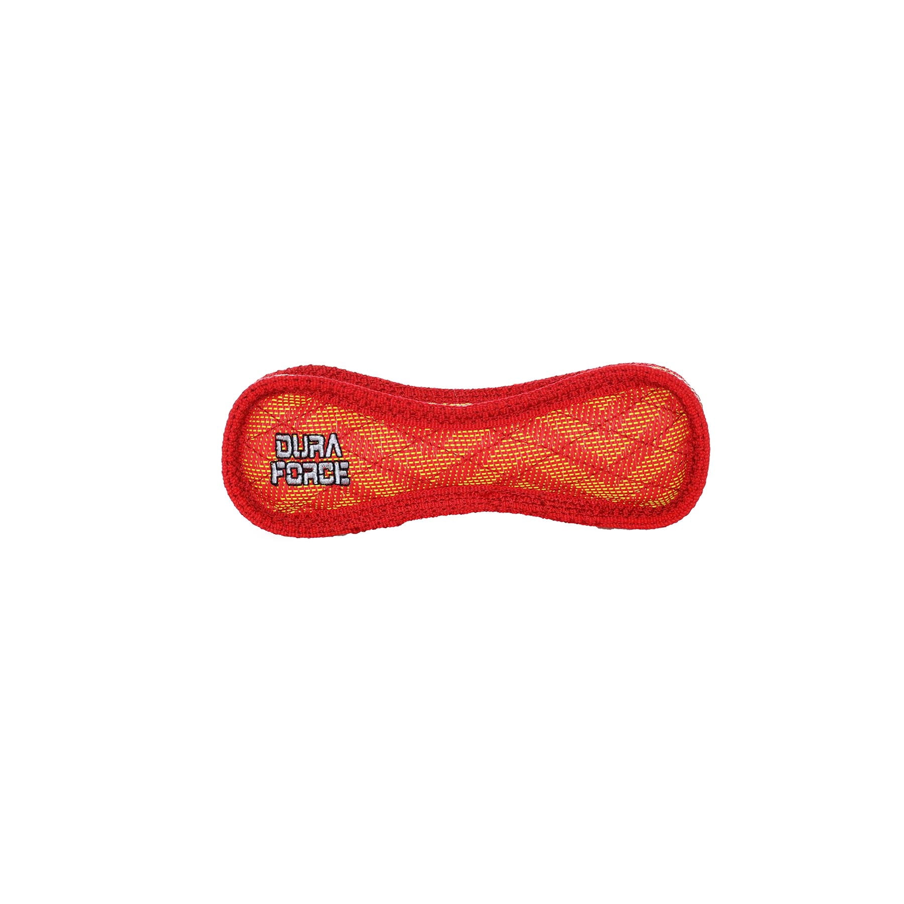 DuraForce Jr Bone ZigZag Red-Red, 2-Pack, Durable Woven Mesh Fiber Squeaky Dog Toy