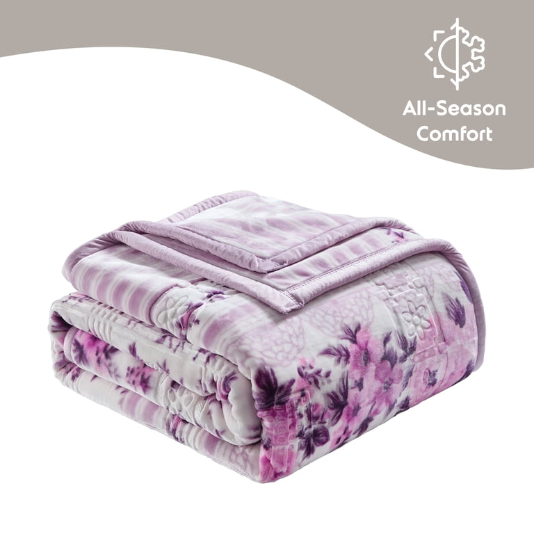 Virtu 12 Lb Korean Mink Fleece King Blanket in Lavender photo 6