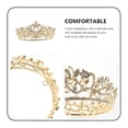 thumbnail image 5 of IBASETOY Golden Delicate Bride Crown Alloy Headpiece Chic Hair Accessory for Special Occasions 7.5 inches, 5 of 7