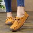 thumbnail image 3 of Mepaouo Womens Casual Loafers Lace up Suede Moccasin Non Slip Walking Shoes Business Office Work Flats, 3 of 5